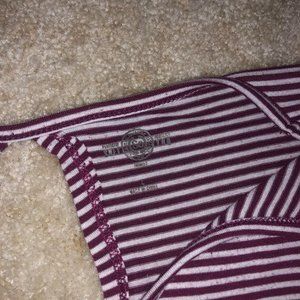 Maroon striped crop top
